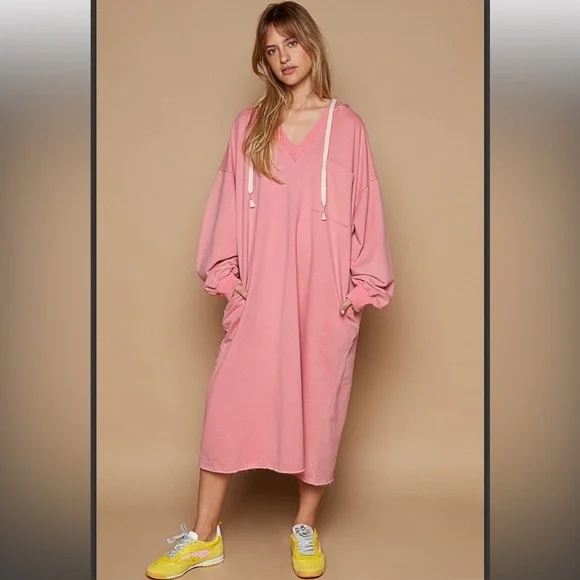 11 $38 start 1 left ❤️POL VINTAGE WASHED HOODED DRESS - Picture 4 of 5